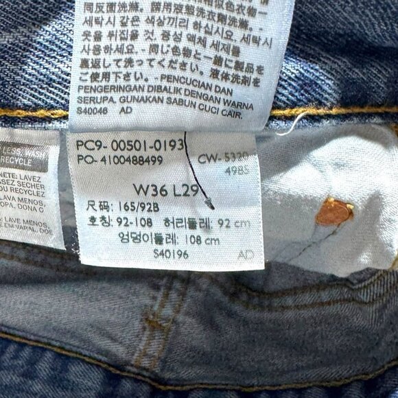 Levi's 501 Straight Cut Jeans Blue Size 36 x 29 - Picture 3 of 12